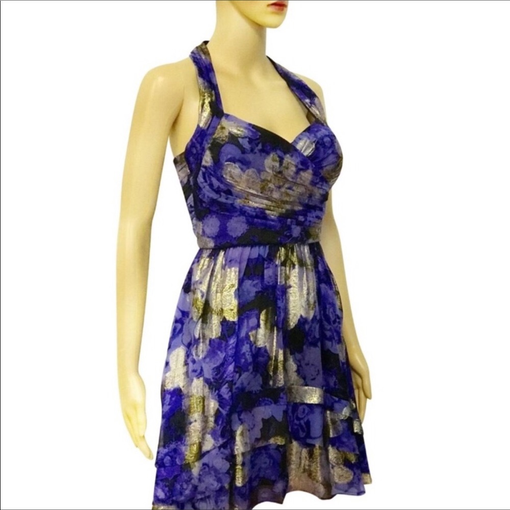 Nicole Miller purple dress size 4 - Picture 2 of 8